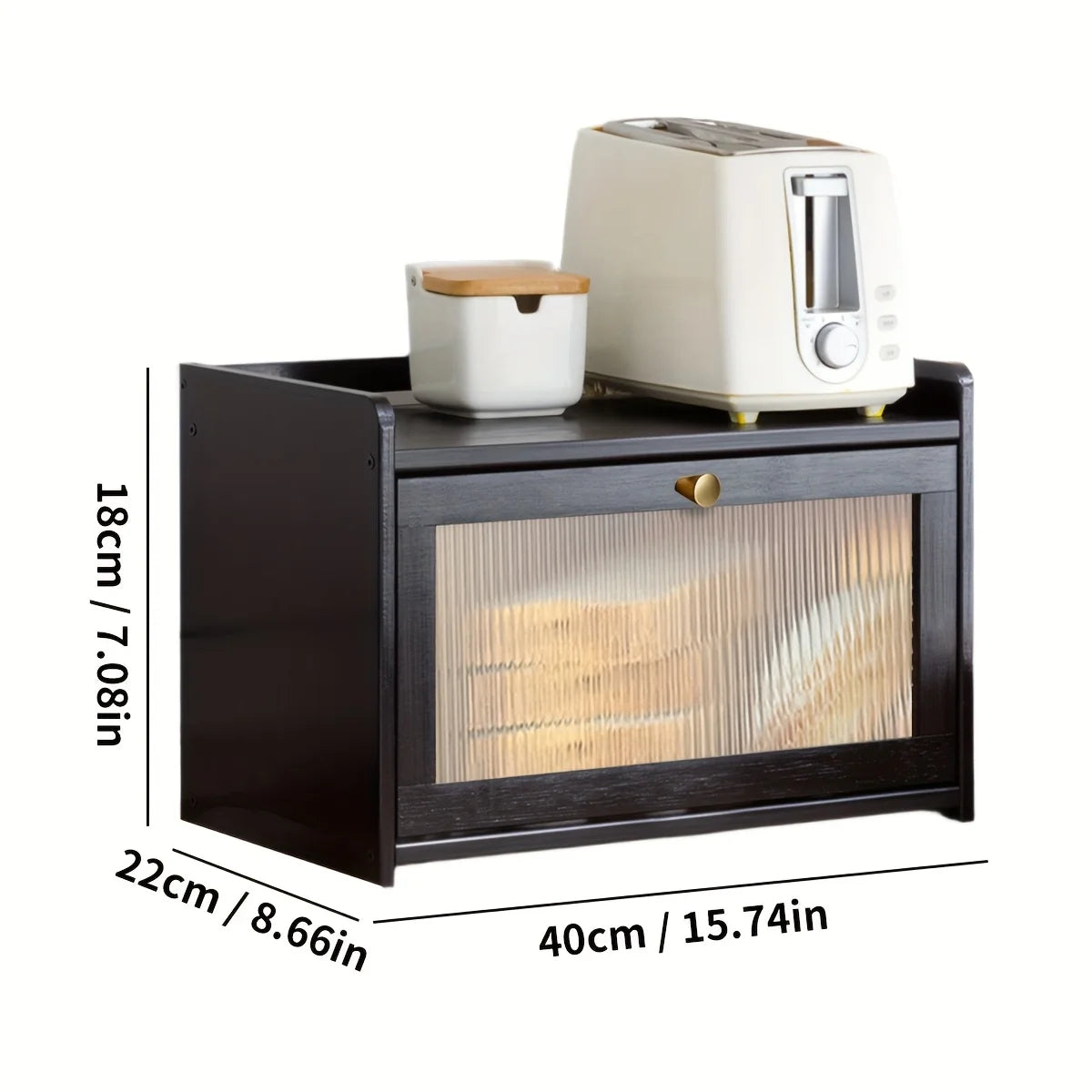 bamboo bread box with acrylic window