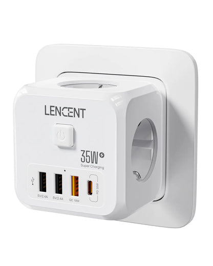 EU plug charger with multiple outlets