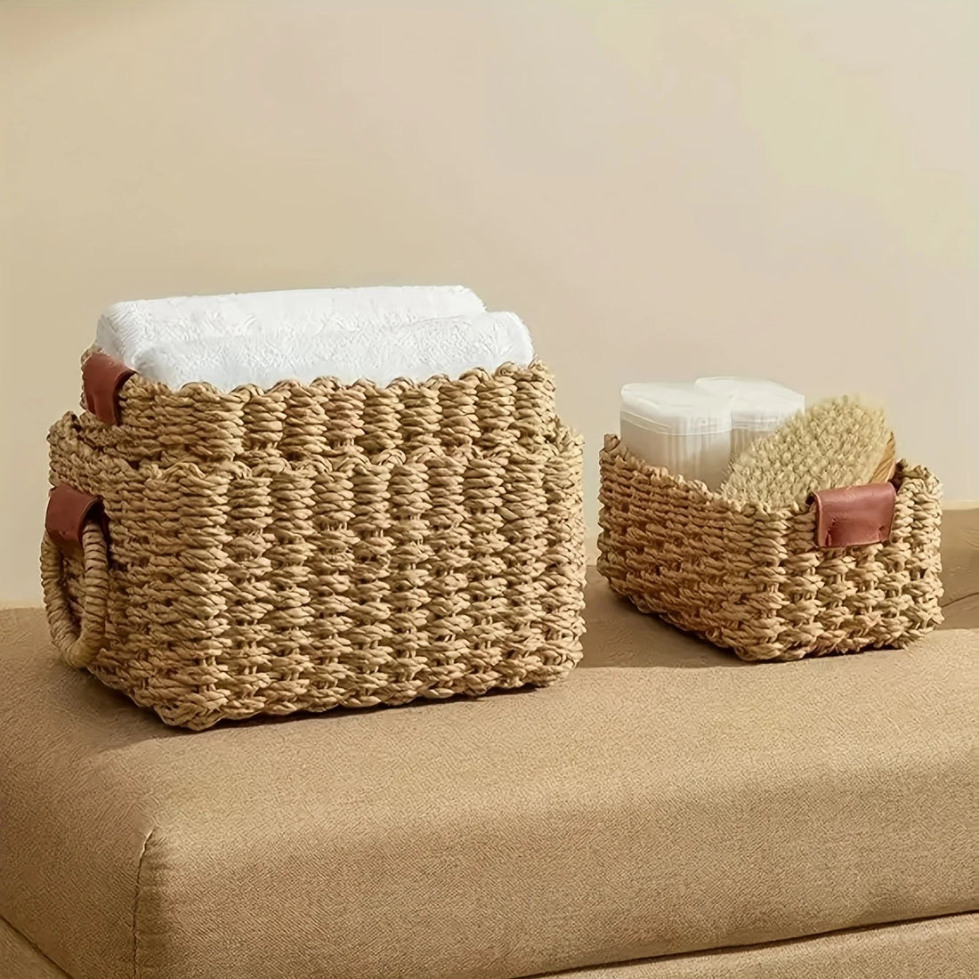 3pcs woven storage basket