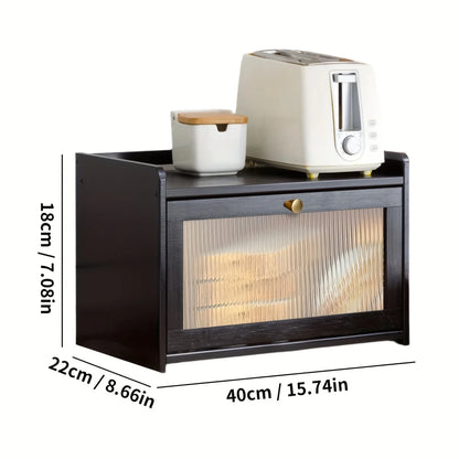 bamboo bread box with acrylic window