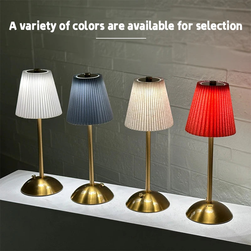 Pleated Table Lamp - Modern LED Desk Lighting