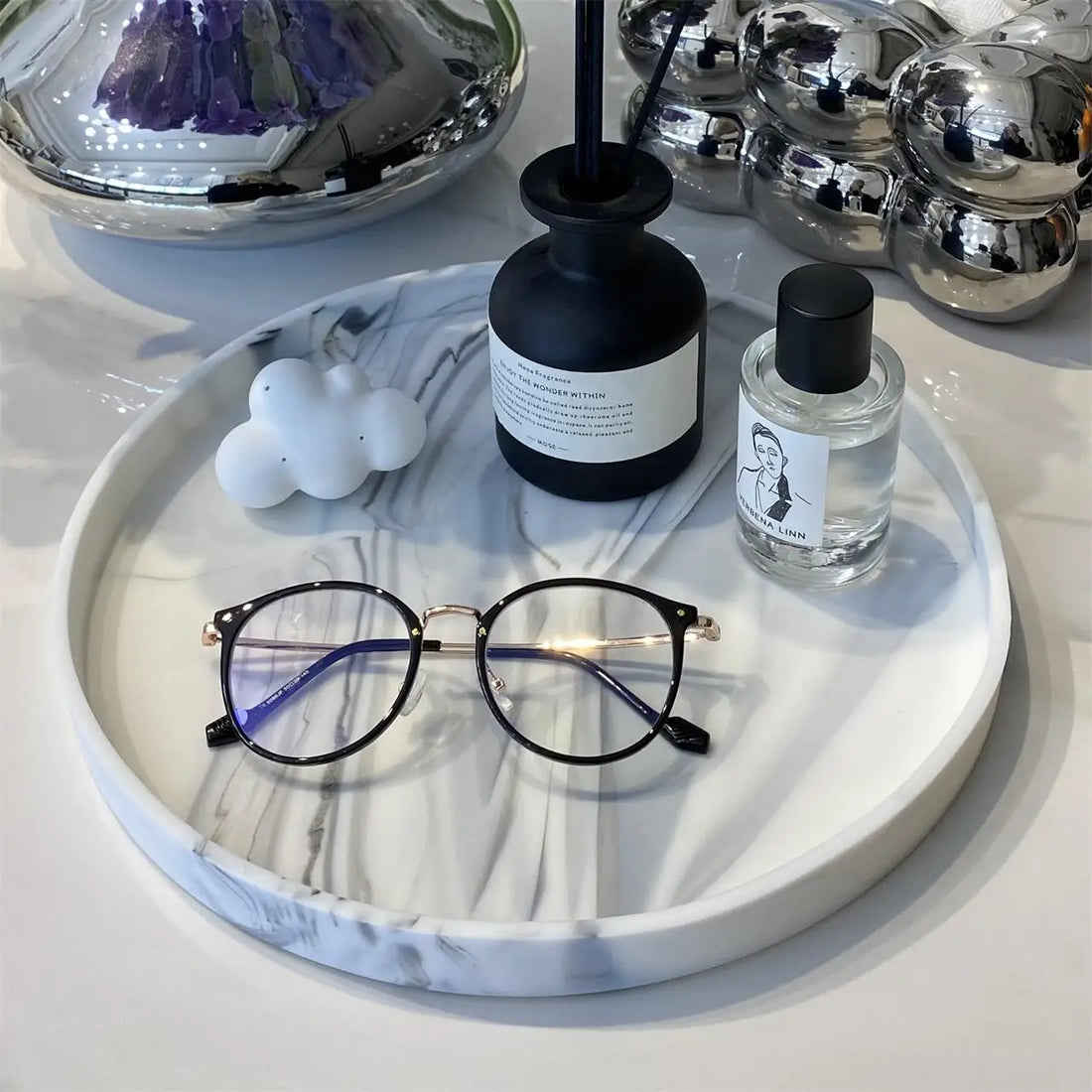 A Round Decorative Tray