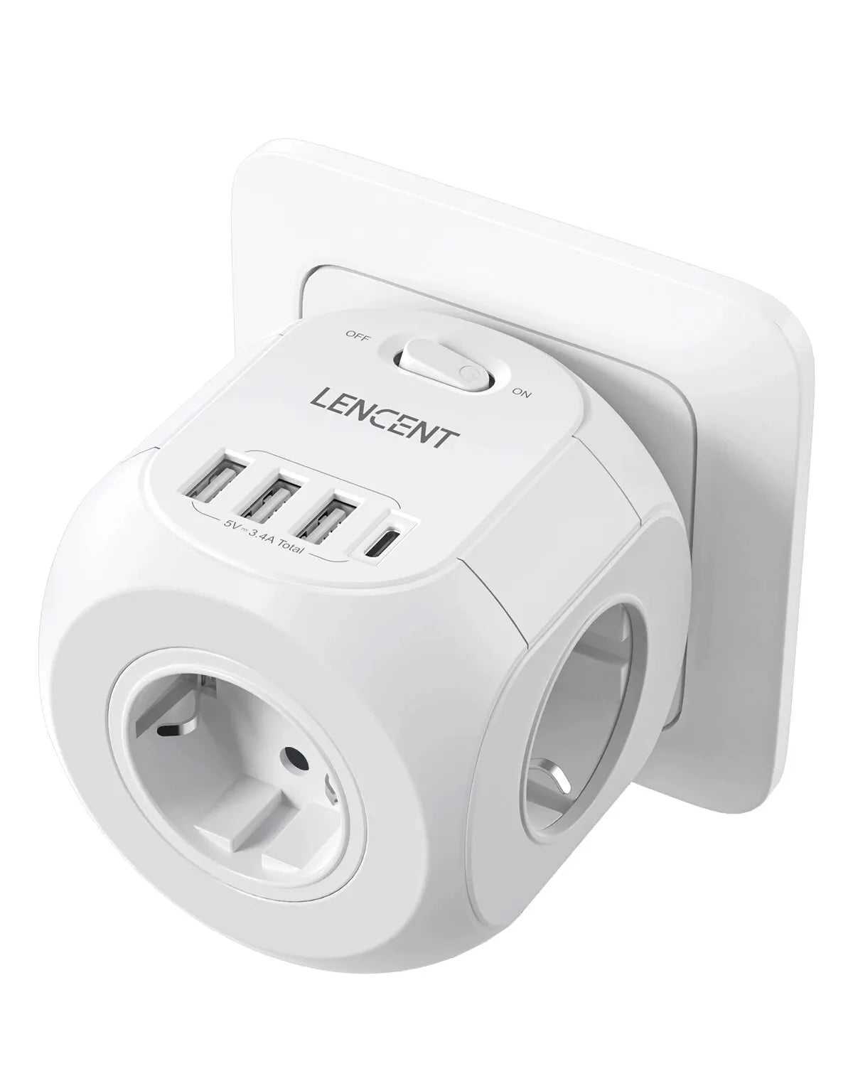 EU plug charger with multiple outlets
