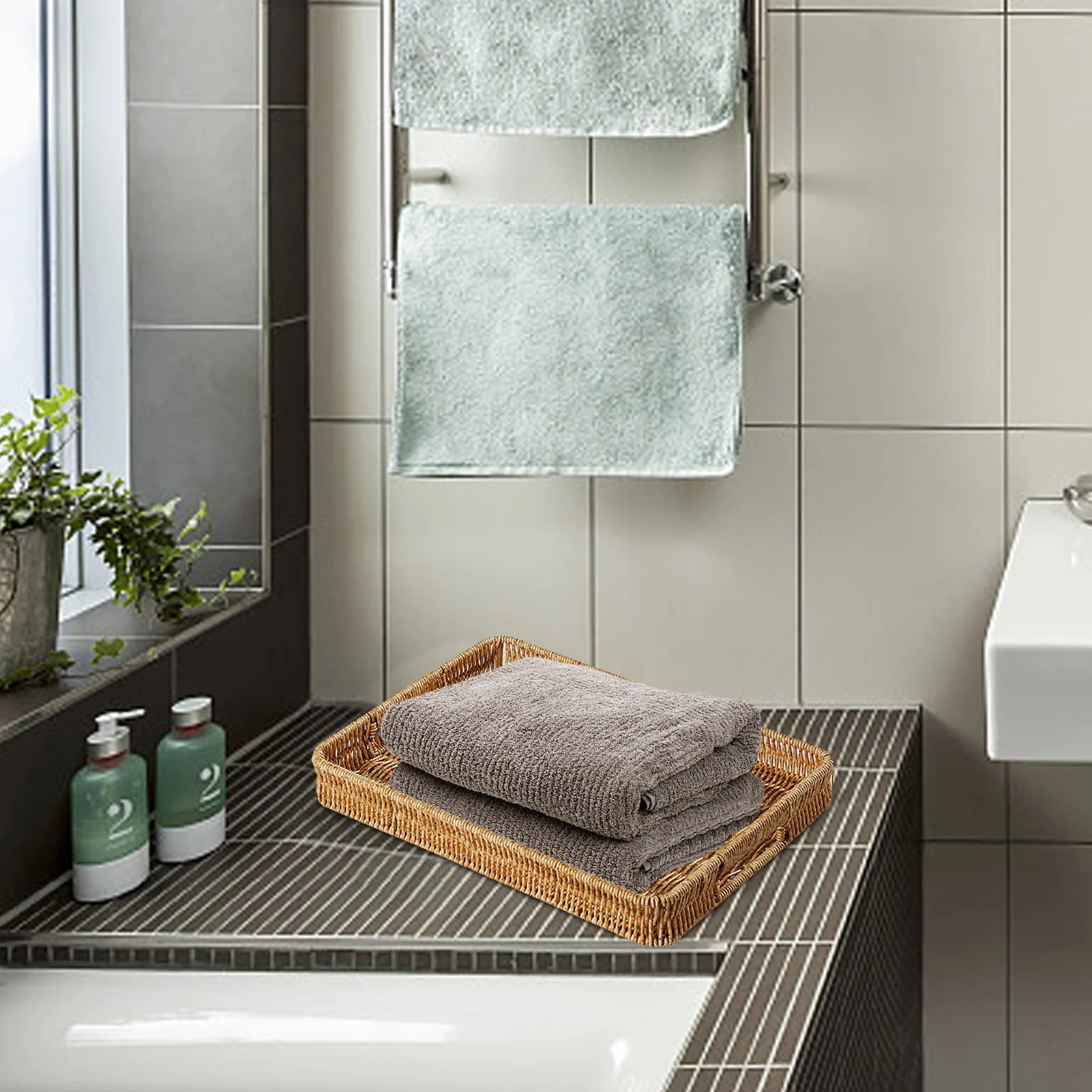 Rectangular Rattan Tray