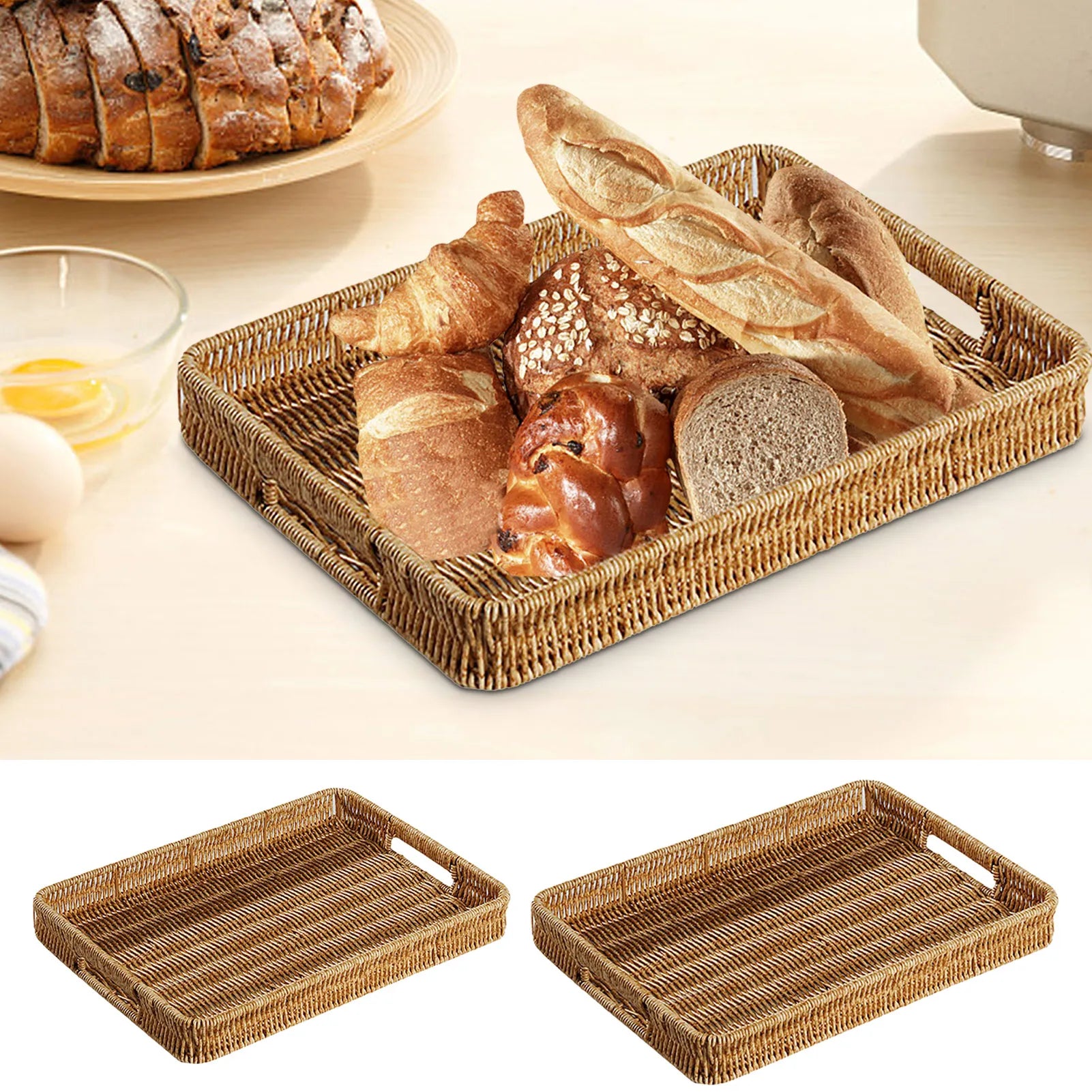 Rectangular Rattan Tray